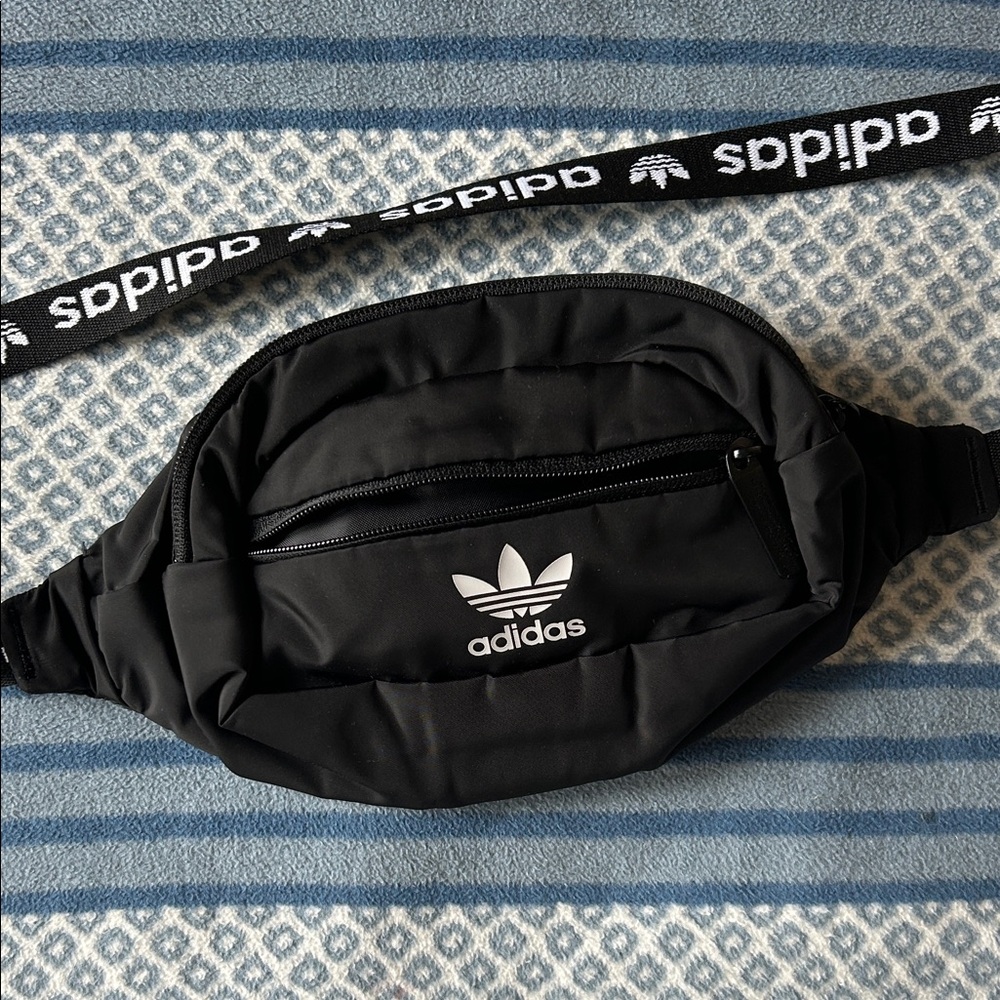 Adidas Black Belt Bag with Logo Strap